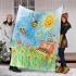 Cute bees and music notes and piano with the sun blanket