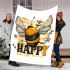 Cute bumblebee with flowers on its wings blanket