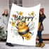 Cute bumblebee with flowers on its wings blanket