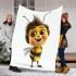 Cute cartoon bee character blanket