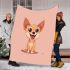 Cute cartoon chihuahua smiling blanket