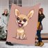 Cute cartoon chihuahua smiling blanket