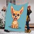 Cute cartoon illustration of a chihuahua dog blanket