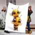 Cute cartoon style bee character blanket