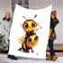 Cute cartoon style bee character blanket