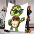 Cute cartoon turtle wearing glasses blanket