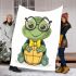 Cute cartoon turtle wearing glasses blanket