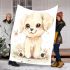 Cute cartoon vector illustration of a puppy sitting blanket