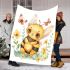 Cute cartoon watercolor baby bee blanket