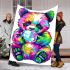 Cute colorful whimsical clipart panda holding bubble blanket
