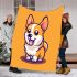 Cute corgi simple line drawing blanket