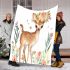 Cute deer with flowers blanket