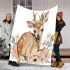 Cute deer with flowers blanket