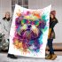 Cute shih tzu dog wearing rainbow sunglasses blanket