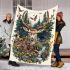 Deer head surrounded by forest and animals blanket