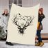 Deer head with birds blanket