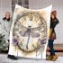 Dragonfly on clock face with roses blanket