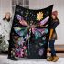 Dragonfly with flowers blanket