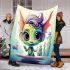 Enchanting creature in fantasy land blanket