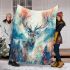 Ethereal watercolor design featuring the majestic elk blanket