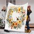 Floral wreath with bumblebee by tracie grimwood blanket