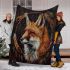 Fox smile with dream catcher area rug blanket