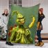 Grinchy smile and dancing skeleton king blanket