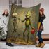 Grinchy smile and dancing skeleton king blanket