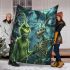 Grinchy smile and dancing skeleton king blanket