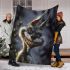Grinchy smile and dancing wolves show blanket