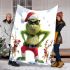 Grinchy with black sunglass and dancing santaclaus blanket