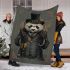 Panda in steampunk style with top hat blanket