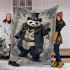 Panda in steampunk style with top hat blanket