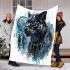 Panther smile with dream catcher area rug blanket