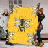 Pattern of bees in black and yellow blanket