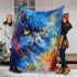 Persian cat in abstract artworks blanket