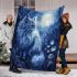 Persian cat in ethereal moonlit glades blanket