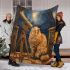 Persian cat in timeless astronomical observatories blanket