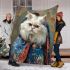 Persian cat in traditional attire blanket