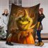 Pumpkin grinchy smile and panther show 3d blanket