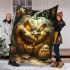 Pumpkin grinchy smile and panther show 3d blanket