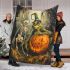 Pumpkin grinchy smile and skeleton king 3d blanket