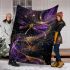 Purple and gold dragonflies blanket