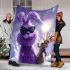 Purple grinchy with black sunglass and dancing rabbit reindeer blanket