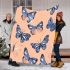 Seamless pattern with a digital illustration of blue butterflies blanket