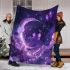 The moon and purple butterflies in the sky blanket