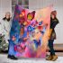 Vertical ai illustration of colorful butterflies blanket