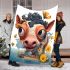 Vibrant anthropomorphic cow blanket