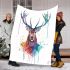 Watercolor deer clipart on an isolated blanket