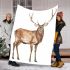 Watercolor deer with large antlers blanket